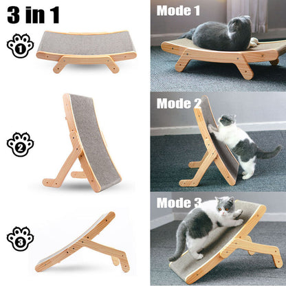 Wooden Cat Scratcher 3 in 1